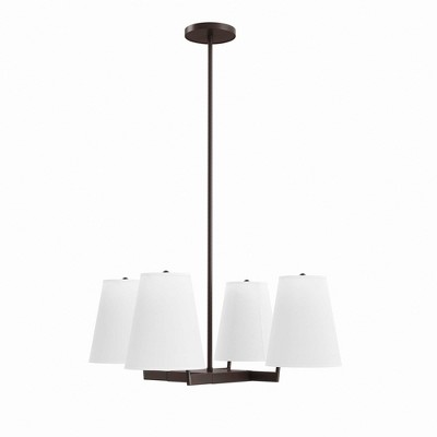 Bronze 26" LED Indoor/Outdoor Pendant Light with Fabric Shades