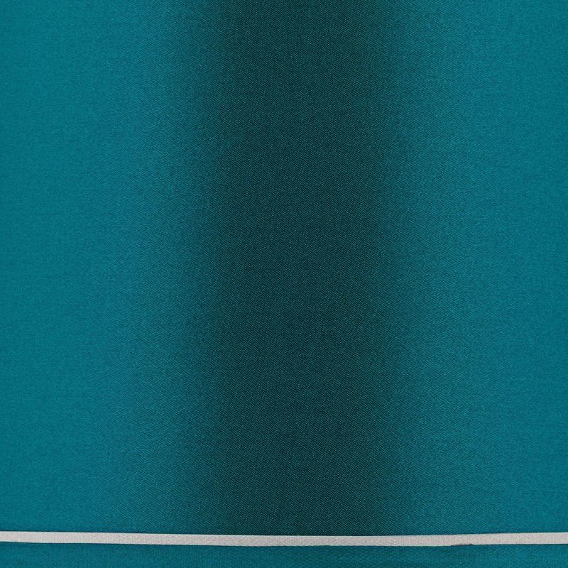Springcrest Sydnee Satin Teal Blue Medium Drum Lamp Shade 14" Top x 16" Bottom x 11" High (Spider) Replacement with Harp and Finial, 3 of 10