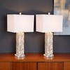 HomeRoots Set of Two 28" Beige Mother Of Pearl Table Lamps With White Shade - 2 of 4