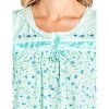 YafeMarte Women’s Short Sleeve Soft Cotton Blend Knit with Lace Trim and Embroidered Yoke and Satin Bow Nightgown - 4 of 4