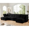 Upholstered Sectional Sofa, 4 Seater Free Combination Convertible Sofa, Sofas with Ottoman, Corduroy Fabric Sectional Sofas-Cuddlewood - 2 of 4