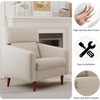 TiramisuBest Mid-Century Accent Chair,Fabric Modern Reading Chairs, Upholstered Armchair with Wood Legs,Reading Chair for Living,Bedroom,Beige - 3 of 4