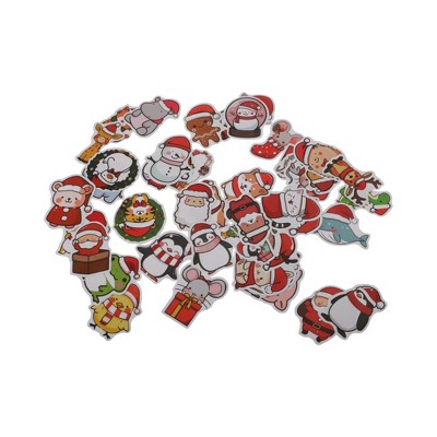 Unique Bargains Christmas Stickers for Ceramic Glass Metal Paper Plastic Waterproof Reusable Christmas Animals 50 Sheets Vinyl Colorful 1Set