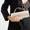 PU Leather Clutch for Women, Multi-functional Woven Texture Evening Gift Bag, Fashionable Hard Vertical Small Square Bag, Golden Magnetic Clasp - 4 of 4