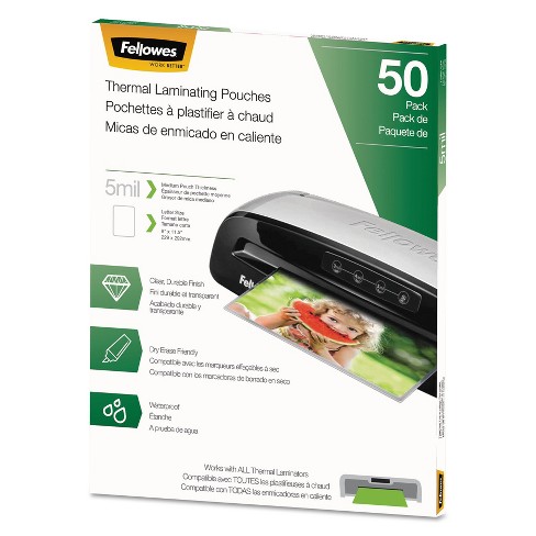 Fellowes Thermal Laminating Pouches, Luggage Tag, 5 mil, 50/Pack (52034)