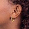 Black Bow Jewelry 2mm Textured Round Hoop Earrings in 14k Yellow Gold, 20mm (3/4 Inch) - 4 of 4