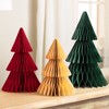 Northlight Accordion Honeycomb Foldable Paper Christmas Trees - 15" - Set of 3 - 2 of 4