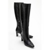 Lume - Black Genuine Leather Block Heel Knee-High Boot (Women) | Forever & Always Shoes - 2 of 4