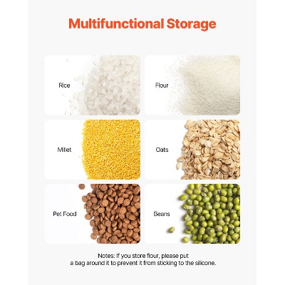 VEVOR Rice Storage Container, 27Gallon/100L Capacity Large Dog Food Dispenser Bin, Kitchen Ingredient Grain Cereal Flour Bin, 1 Pack, White — фото 3