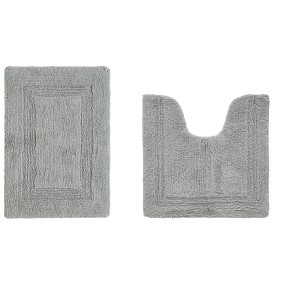 Lux Premium 100% Cotton Tufted Solid Reversible 2 PC Bath Rug Set – Ultra-Soft, Water-Absorbent, Durable, Machine Washable Bathroom Rug - 1 of 4