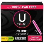 U by Kotex Click Compact Multipack Tampons - Regular/Super