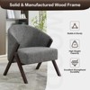 Accent Chair Mid Century Modern Chair Teddy Velvet Living Room Chairs with Wood Frame Comfy Upholstered Reading Side Chair for Bedroom - 4 of 4