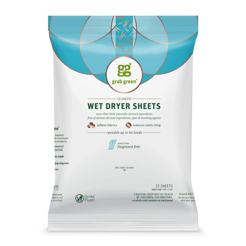 Grab Green Wet Dryer Sheets, 1 of 6