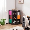 Infans 3-Tier Kids Bookcase Wooden Corner Cabinet Toy Storage Organizer w/ 3 Baskets - 3 of 4