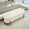 NicBex Modern 52.3" Storage Bench Corduroy Accent Stool with Cushioned Top and Metal Base for Entryway and Living Room - 4 of 4