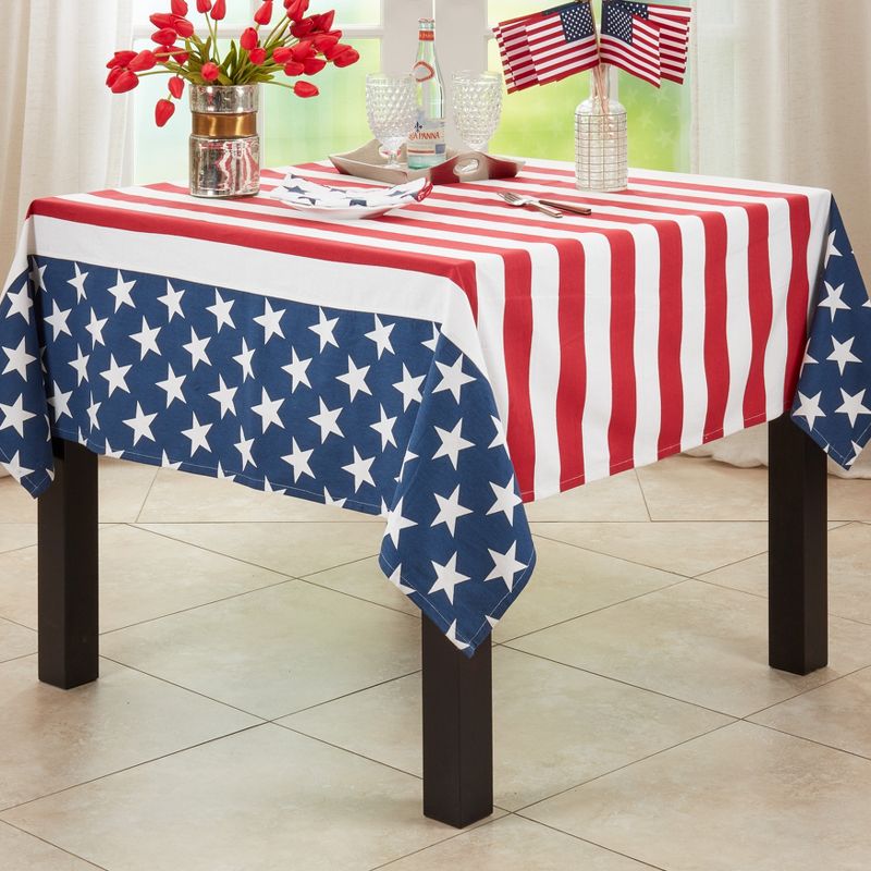 Saro Lifestyle Tablecloth with American Flag Print, 4 of 5
