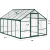 8x10 Ft Greenhouse, Polycarbonate Greenhouse with Adjustable Roof Vent for Outdoors, Aluminum Large Walk-in Greenhouse for Outside Garden, Backyard, - 2 of 4