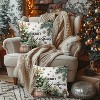 Lomsoe 2pcs Christmas Throw Pillow Covers - Merry Christmas Pine Branches Holly Leaves Pinecones Berries Bow Star Designs, Zip Closure, Holiday Decor - 4 of 4