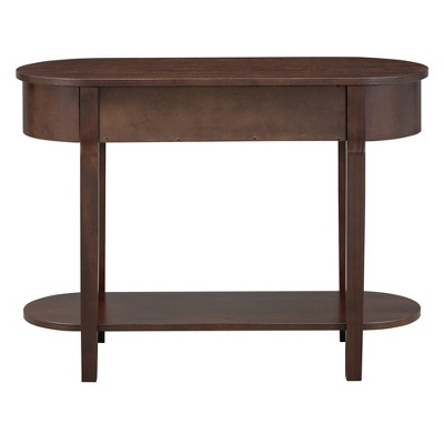 Elegant Retro Console Table, Curved Entryway Table with Smooth Glaze for Living Room & Hallway (Espresso)