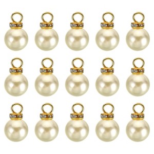Unique Bargains Beautiful Designer DIY Jewelry Making Faux Pearl Pendants 100 Pcs - 1 of 4