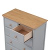 6-Drawer Retro Dresser with Sturdy Wood Frame, Space-Saving Design & Versatile Storage for Bedroom Living Room - 4 of 4