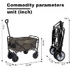 Kumasinova Extention Wagons Carts Foldable,Beach Wagon Heavy Duty Utility Wagon Grocery Cart for Camping,Shopping,Sports,Garden,225lbs - 3 of 4