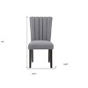 HomeRoots Set of Two 26" Gray and Black Wood and Fabric Counter Height Bar Chairs - 3 of 4