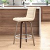 Bekrvio 26" Counter Height Bar Stools - PU Leather Swivel, L Shape Back, Upholstered, Mid-Century Modern Chairs for Kitchen Counter Island - 3 of 4
