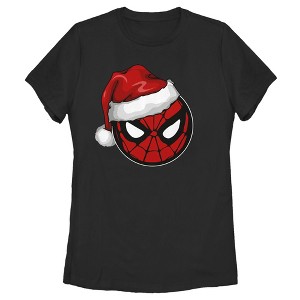 Women's Marvel Christmas Spider-Man Santa Hat T-Shirt - 1 of 4