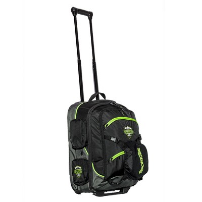 Sportube Cabin Cruiser Lightweight Wheeled or Carry On Gear and Travel Boot Bag with Padded Compartment & Pull Handles, Green
