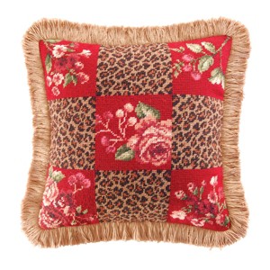 C&F Home 14" x 14" Savannah Check Needlepoint Throw Pillow - 1 of 4