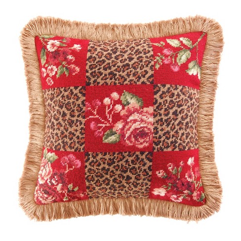 C&F Home 14" x 14" Savannah Check Needlepoint Throw Pillow - image 1 of 4