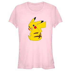 Juniors Womens Pokemon Pikachu Sitting Portrait T-Shirt - 1 of 4