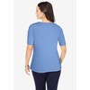 Jessica London Women's Plus Size Stretch Cotton Square Neck Tee - 3 of 4