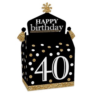 Big Dot of Happiness Adult 40th Birthday - Gold - Treat Box Party Favors - Birthday Party Goodie Gable Boxes - Set of 12 - 1 of 4