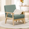 COMHOMA Mid Century Accent Chair, Modern Chair with Solid Wood Armrests and Legs, Single Sofa Chair for Living Room, Bedroom - 2 of 4