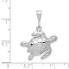 Black Bow Jewelry 14k White Gold Polished 2D Sea Turtle Pendant - 3 of 4