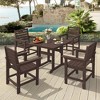 Square Outdoor Dining Tables for 4, HDPS Weather Resistant Patio Dining Table, 35" Outdoor Tables with 1.96" Umbrella Hole - 2 of 4