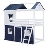 PAGED Twin Size Bunk Bed with Windows and Sills, Wooden Bed Frame with Tent, Ladder and Guardrail, Modern Loft Bed for Boy and Girl - 3 of 4