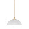 Toltec Lighting Stem 1 - Light Pendant in  New Aged Brass with 13" Clear Ribbed Shade - 2 of 2