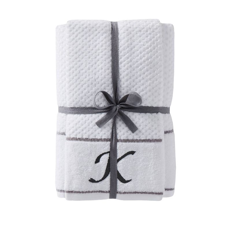 4pc Monogram Bath/Hand Towel Set White - SKL Home, 3 of 8