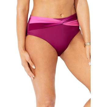 Swimsuits for All Women's Plus Size Twist Front Bikini Bottom