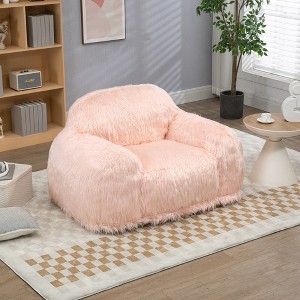 LOVMOR 53"Bean Bag Chair Lazy Sofa Bean Bag Chair Adult, Teen High Density Foam Padded Modern Accent Chair Comfortable Living Room, Bedroom Chair - 1 of 4