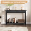 Coolmee 31 inch Console Table with Drawers and Open Shelf, 2-Tier Narrow Sofa Table for Entryway, Living Room, Corridor - 4 of 4