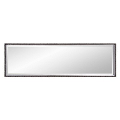 Cantera Slim Black Iron Frame Dressing Mirror with Silver Inset