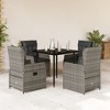 vidaXL Garden Dining Set Grey, Dark Grey, Black - 2 of 4