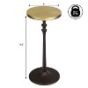 JONATHAN Y Lulu 19.5" Art Deco Classic Pedestal Round Metal Drink Table & Decorative End Table - 4 of 4