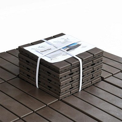 Maggift Carpet Tiles Interlocking Deck，Outdoor or Indoor Flooring for Patio, Bancony, Pool Side，Backyard，Play Area，Brown, 35.4"*35.4"0.79"