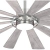 65" Minka Aire Modern Outdoor Ceiling Fan with LED Light Remote Control Brushed Steel Ashwood Wet Rated for Patio Exterior Porch - image 3 of 4