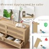 QingMoon 6 Drawers Rattan Dresser, Wood Storage Chest of Drawers with Gold Handles for Living Room, Bedroom, Entryway and Hallway - 3 of 4